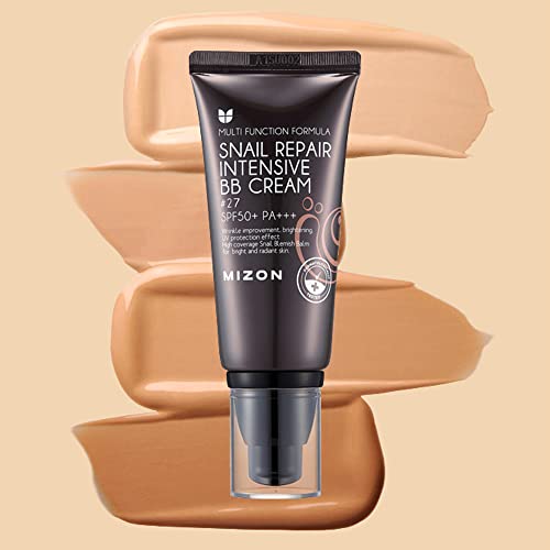 MIZON Snail Repair Blemish Balm, Multifunctional BB Cream with Snail Mucus Filtrate, Skin Care and Makeup Coverage, Strenghtens Skin Elasticity, Improves Fine Wrinkles(#21) - Morena Vogue