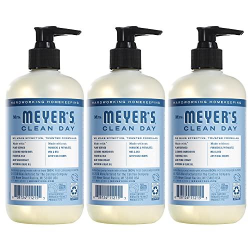 MRS. MEYER'S CLEAN DAY Hand Soap, Made with Essential Oils, Biodegradable Formula, Rain Water, 12.5 fl. oz - Pack of 3 - Morena Vogue