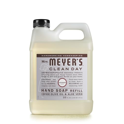 Mrs. Meyer's Clean Day Liquid Hand Soap Refill, Cruelty Free and Biodegradable Formula, Lavender Scent, 33 Fl Oz (Pack of 1) - Morena Vogue