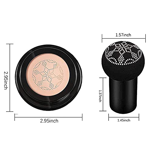 Mushroom Head Air Cushion CC Cream, CC Cream Foundation, Moisturizing BB Cream Foundation Long-Lasting Coverage of Blemishes, Matte Even Skin Tone Nude Makeup Base Primer(02#, Natural) - Morena Vogue