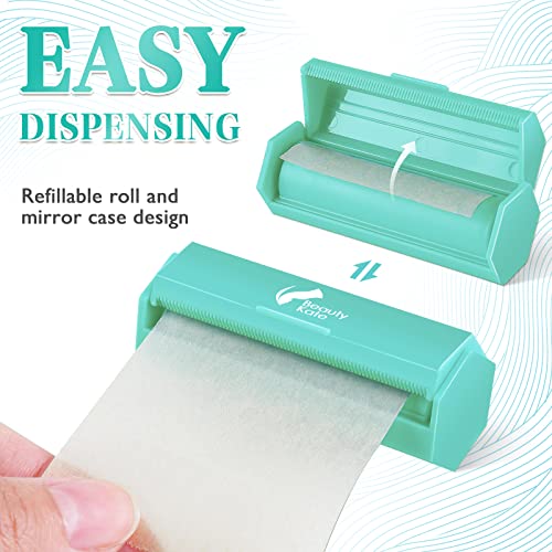 Natural Oil Absorbing Sheets For Face with Mirror Case,Refillable Compact Dispenser Oil Blotting Paper Roll For Oily Skin, Makeup Friendly Oil Blotting Sheets For Men Women Facial Skin Care No Shine - Morena Vogue