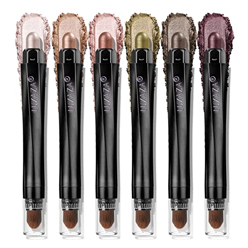 Neutral Eyeshadow Stick Makeup Set, Metallic Shimmer Matte Cream Eye Shadow Eyeliner Brightener Pencil Crayon - Classic 6PCS A005 - Morena Vogue