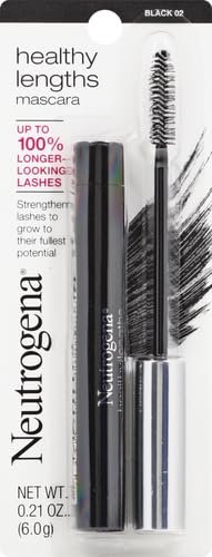 Neutrogena Healthy Lengths Mascara for Stronger, Longer Lashes, Clump-, Smudge- and Flake-Free Mascara with Olive Oil, Vitamin E and Rice Protein, Black 02,.21 oz - Morena Vogue