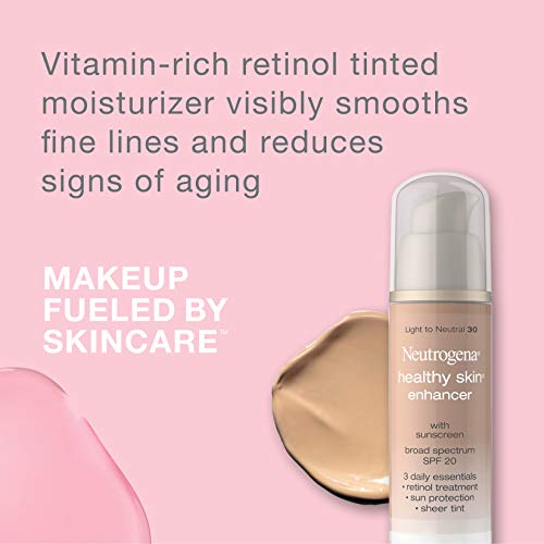 Neutrogena Healthy Skin Enhancer Sheer Face Tint with Retinol & Broad Spectrum SPF 20 Sunscreen for Younger Looking Skin, 3-in-1 Daily Enhancer, Non-Comedogenic, Neutral to Tan 40, 1 fl. oz - Morena Vogue