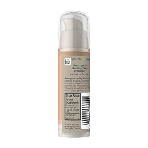 Neutrogena Healthy Skin Enhancer Sheer Face Tint with Retinol & Broad Spectrum SPF 20 Sunscreen for Younger Looking Skin, 3-in-1 Daily Enhancer, Non-Comedogenic, Neutral to Tan 40, 1 fl. oz - Morena Vogue