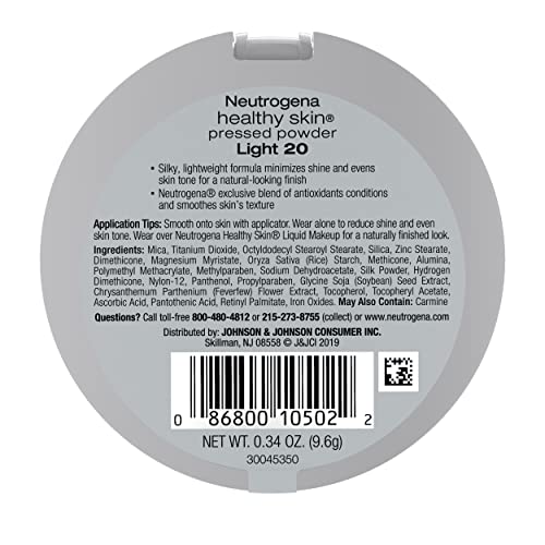 Neutrogena Healthy Skin Pressed Makeup Powder Compact with Antioxidants & Pro Vitamin B5, Evens Skin Tone, Minimizes Shine & Conditions Skin, Light 20,.34 oz - Morena Vogue