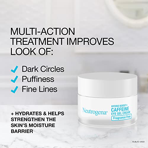 Neutrogena Hydro Boost + Eye Cream for Dark Circles & Puffiness, Under Eye Cream with Caffeine, Hyaluronic Acid and Peptides, Fragrance Free, 0.5 oz - Morena Vogue