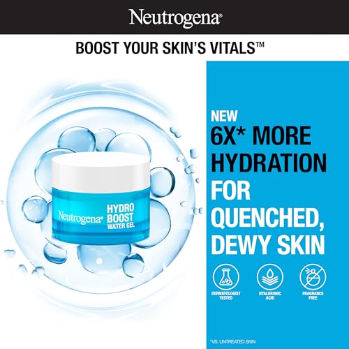 Neutrogena Hydro Boost Fragrance Free Face Moisturizer with Hyaluronic Acid for Dry Skin, Water Gel Moisturizer For a Refreshing Burst of Hydration & Glowing Skin, Non-Comedogenic, 1.7 oz - Morena Vogue