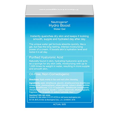 Neutrogena Hydro Boost Hyaluronic Acid Hydrating Water Gel Daily Face Moisturizer for Dry Skin, Oil-Free, Non-Comedogenic Face Lotion, 1.7 fl. Oz - Morena Vogue