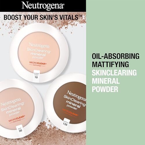 Neutrogena SkinClearing Mineral Acne-Concealing Pressed Powder Compact, Shine-Free & Oil-Absorbing Makeup with Salicylic Acid to Cover, Treat & Prevent Breakouts, Soft Beige 50,.38 oz - Morena Vogue