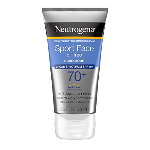 Neutrogena Sport Face Sunscreen SPF 70+, Oil-Free Facial Sunscreen Lotion with Broad Spectrum UVA/UVB Sun Protection, Sweat-Resistant & Water-Resistant, 2.5 fl. oz - Morena Vogue