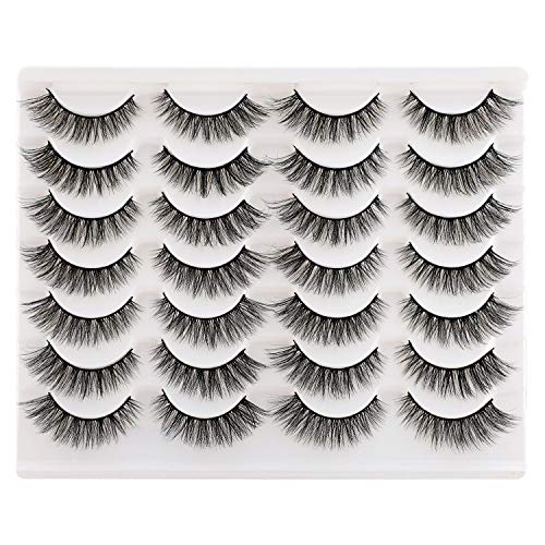 Newcally Lashes False Eyelashes Cat Eyes Wispy Natural Faux Mink Lashes 14 Pairs Pack Light Volume Short Fake Eye Lashes Multipack - Morena Vogue