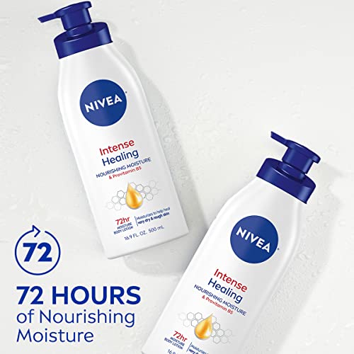 NIVEA Intense Healing Body Lotion, 72 Hour Moisture for Dry to Very Dry Skin, 16.9 Fl Oz Pump Bottle - Morena Vogue