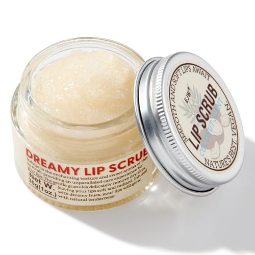 Nourishing Lip Scrub - Infused with Coconut Oil, Olive Fruit Oil, and Jojoba Seed Oil, 1.05oz - Exfoliate, Hydrate, and Glow for Chapped Dry, Dark Lips - Morena Vogue