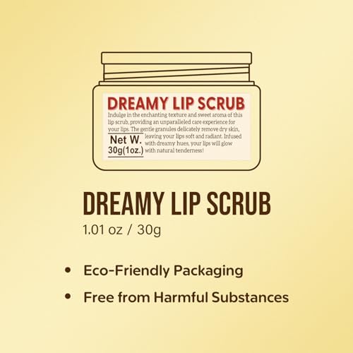 Nourishing Lip Scrub - Infused with Coconut Oil, Olive Fruit Oil, and Jojoba Seed Oil, 1.05oz - Exfoliate, Hydrate, and Glow for Chapped Dry, Dark Lips - Morena Vogue