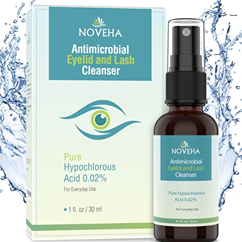 NOVEHA Eyelid and Lash Cleanser - Fast Acting Soothing Formula, Effective Relief from Irritation, Dry Eyes, Styes and Blepharitis, Pure and Gentle Hypochlorous Acid Spray, 30mL (1.01 oz) - Morena Vogue