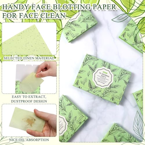 Noveread 5000 Counts Natural Oil Absorbing Facial Blotting Papers, Oil Blotting Sheets for Face Green Tea Oil Control Film Oil Absorbing Sheets for Oily Skin Care Blotting Paper for Women Men Makeup - Morena Vogue