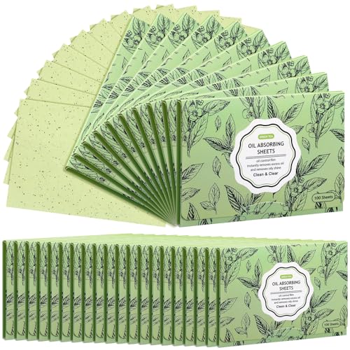 Noveread 5000 Counts Natural Oil Absorbing Facial Blotting Papers, Oil Blotting Sheets for Face Green Tea Oil Control Film Oil Absorbing Sheets for Oily Skin Care Blotting Paper for Women Men Makeup - Morena Vogue