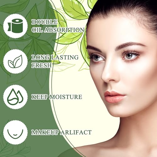 Noveread 5000 Counts Natural Oil Absorbing Facial Blotting Papers, Oil Blotting Sheets for Face Green Tea Oil Control Film Oil Absorbing Sheets for Oily Skin Care Blotting Paper for Women Men Makeup - Morena Vogue