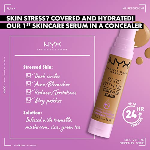 NYX PROFESSIONAL MAKEUP Bare With Me Concealer Serum, Up To 24Hr Hydration - Vanilla - Morena Vogue