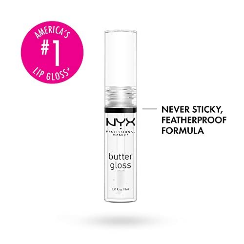 NYX PROFESSIONAL MAKEUP Butter Gloss, Non-Sticky Lip Gloss - Sugar Glass (Clear) - Morena Vogue