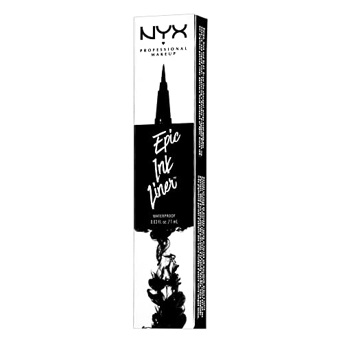 NYX PROFESSIONAL MAKEUP Epic Ink Liner, Waterproof Liquid Eyeliner - Black, Vegan Formula - Morena Vogue