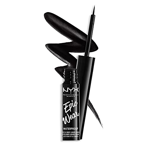 NYX PROFESSIONAL MAKEUP Epic Wear Liquid Liner, Long-Lasting Waterproof Eyeliner - Black - Morena Vogue