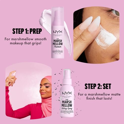 NYX PROFESSIONAL MAKEUP Marshmellow Smoothing Primer, Vegan Face Primer, 10 - In - 1 Skin Benefits - Morena Vogue