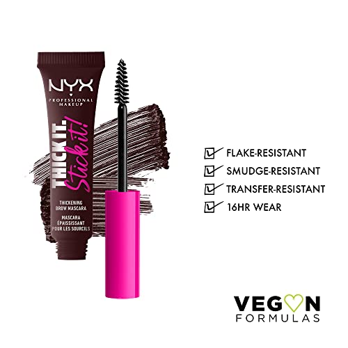 NYX PROFESSIONAL MAKEUP Thick It Stick It Thickening Brow Mascara, Eyebrow Gel - Espresso - Morena Vogue