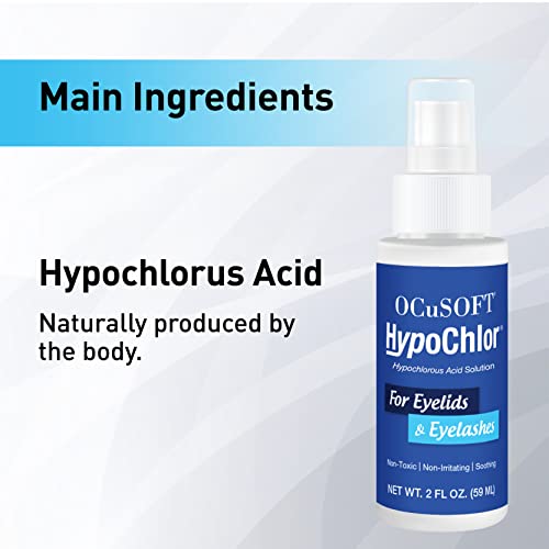 OCuSOFT HypoChlor Spray - Non-Irritating Hypochlorous Acid Spray & Eyelid Cleanser Solution to Remove Oil & Debris- 2 fl oz - Morena Vogue