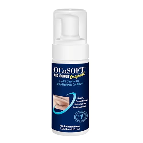 OCuSOFT Lid Scrub Original Foaming Eyelid Cleanser - Mild Instant Foaming Eyelid & Eyelash Cleanser - Daily Eyelid Wash to Remove Oil, Dust, Pollen & Eye Makeup - 7.25 fl oz - Morena Vogue