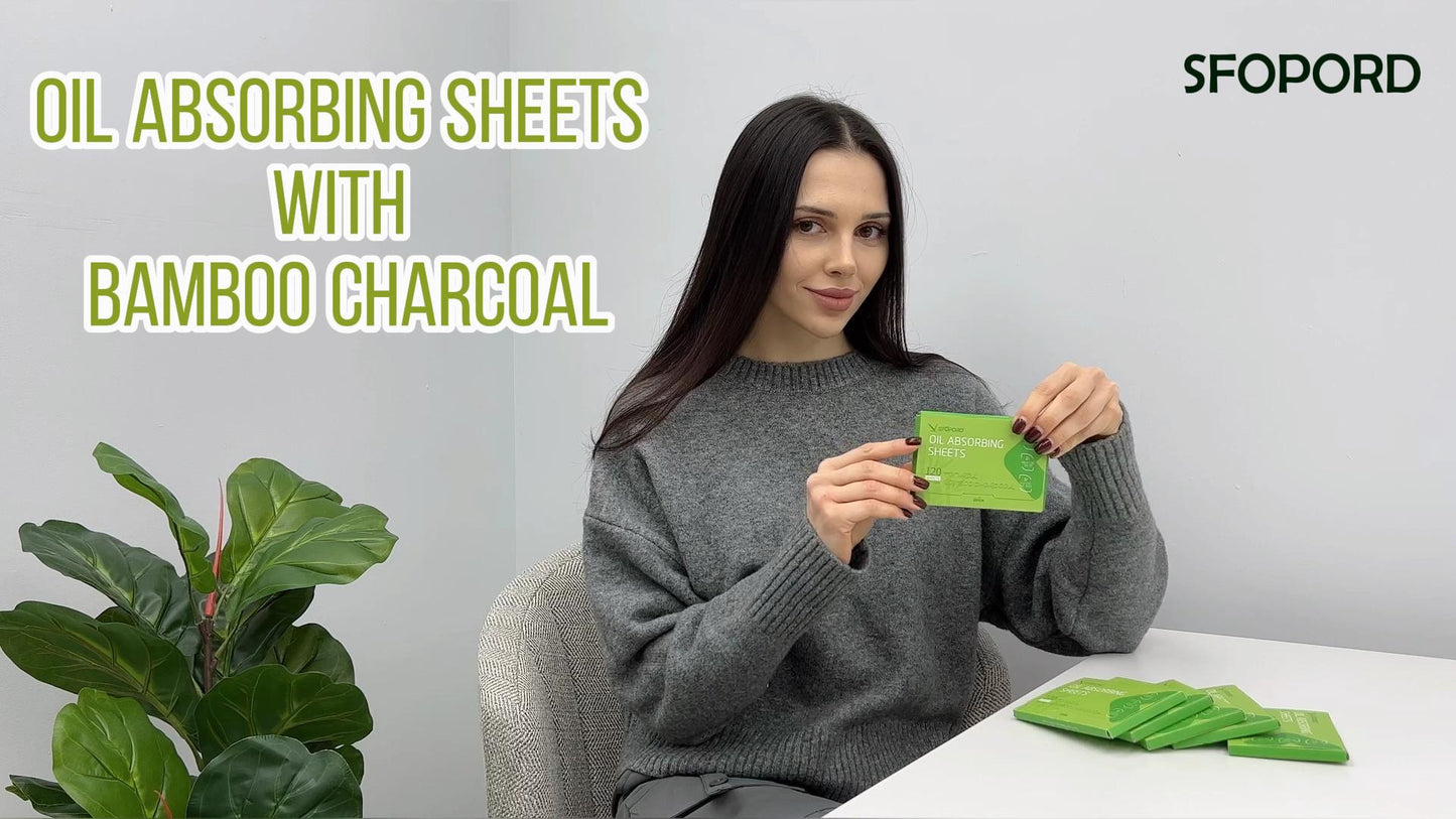 Oil Absorbing Sheets with Bamboo Charcoal - 4 Pack (480 sheets) Oil Blotting Sheets For Face, 20% More Makeup Friendly High-performance Handy Face Blotting Paper for Oily Skin - Morena Vogue