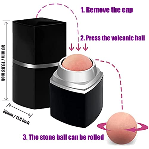 Oil Absorbing Volcanic Face Roller for oily skin control of facial makeup, reusable volcanic stone facial skincare tool for mini massage at home or On-the-Go (White-Square) - Morena Vogue