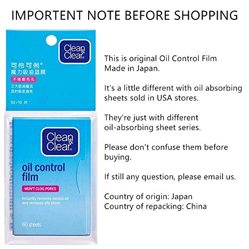 Oil Control Film Replacment for Clean & Clear Oil-Absorbing Sheets,2 Pack(total 120sheets)Oil Blotting Sheets For Face,9%Larger Makeup Friendly High-performance Handy Face Blotting Paper for Oily Skin - Morena Vogue