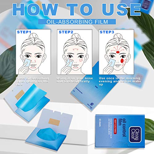 Oil Control Film Replacment for Clean & Clear Oil-Absorbing Sheets,2 Pack(total 120sheets)Oil Blotting Sheets For Face,9%Larger Makeup Friendly High-performance Handy Face Blotting Paper for Oily Skin - Morena Vogue