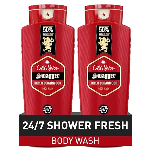 Old Spice Red Collection Swagger Scent with Cedarwood, Men's Body Wash, 24 oz (Pack of 2) - Morena Vogue