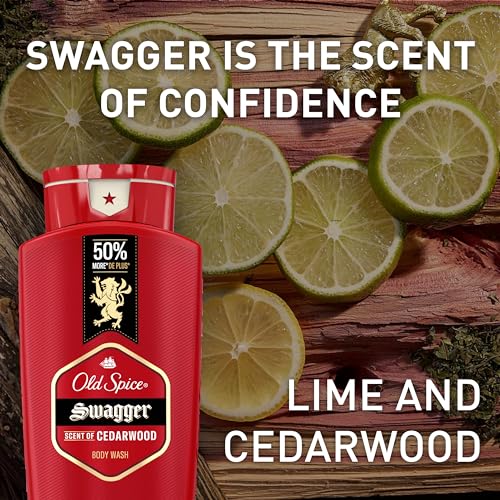 Old Spice Red Collection Swagger Scent with Cedarwood, Men's Body Wash, 24 oz (Pack of 2) - Morena Vogue