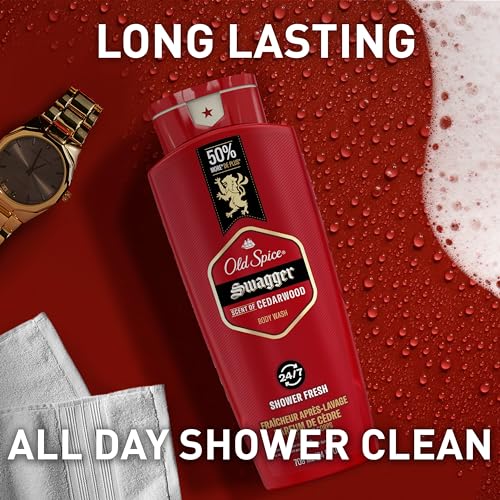 Old Spice Red Collection Swagger Scent with Cedarwood, Men's Body Wash, 24 oz (Pack of 2) - Morena Vogue