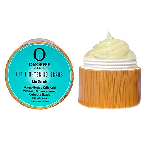 Omorfee 100% Organic Lip Lightening Scrub, Vegan Lip Exfoliator & Moisturizer, Gentle Overnight Lip Mask Treatment, With Kojic Acid, Vitamin E & Natural Beads for Dull, Dry & Dark Lips- 20g/0.70Oz - Morena Vogue