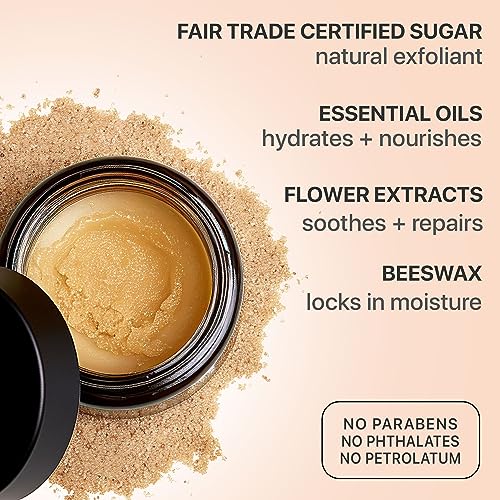 Organic Lip Scrub Vanilla - USA Made Exfoliating Lip Scrub with Natural & Organic Ingredients, Moisturizing Lip Exfoliator Scrub for Dry Lips, Lip Scrubber Exfoliator & Sugar Scrub for Smooth Lips - Morena Vogue