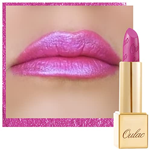Oulac Pink Lipstick for Women with Metallic 3D Shine Lightweight Hydrating Formula, High Impact Lip Color, Vegan & Gluten Free Beauty, Full Coverage Lip Makeup, Velocity(15) - Morena Vogue