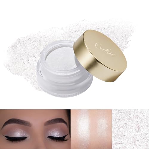 Oulac Shimmer White Cream Eyeshadow-Eyeshadow Prime| as Highlighter Waterproof & Long Lasting Glitter Eyeshadow Natural Color Eye Shadow for Women 6g (01) - Morena Vogue