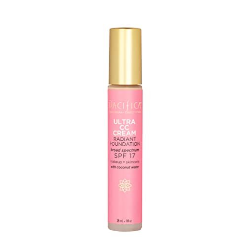 Pacifica Beauty Ultra CC Cream Radiant Foundation with Broad Spectrum SPF 17, Warm/Light Color, 100% Vegan & Cruelty Free, 1 Fl Oz - Morena Vogue