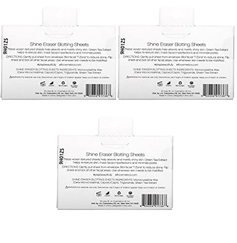 Pack of 3 e.l.f. Shine Eraser Blotting Sheets, 30 sheets (1736)3 - Morena Vogue