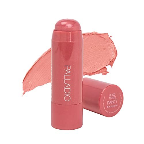 Palladio I'm Blushing 2-in-1 Cheek and Lip Tint, Buildable Lightweight Cream Blush, Sheer Multi Stick Hydrating formula, All day wear, Easy Application, Shimmery, Blends Perfectly onto Skin, Dainty - Morena Vogue