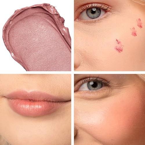 Palladio Liquid Blush for Cheeks & Lips 2-in-1 Makeup Face Blush, Weightless Cream Formula, Smudge Proof Long-Wearing Pigmented Blush, Natural Look Makeup Face Blushes, Shimmer Finish, Dainty - Morena Vogue