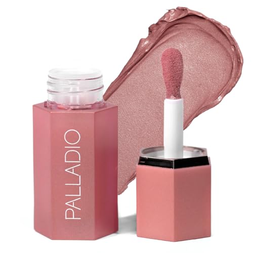 Palladio Liquid Blush for Cheeks & Lips 2-in-1 Makeup Face Blush, Weightless Cream Formula, Smudge Proof Long-Wearing Pigmented Blush, Natural Look Makeup Face Blushes, Shimmer Finish, Dainty - Morena Vogue