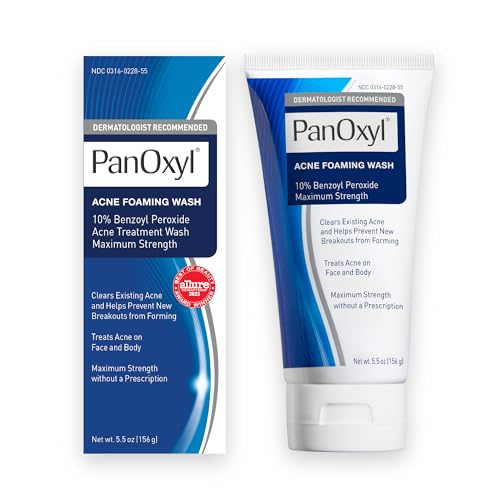 PanOxyl Acne Foaming Wash Benzoyl Peroxide 10% Maximum Strength Antimicrobial, 5.5 Oz - Morena Vogue