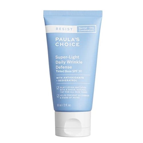 Paula's Choice RESIST Super-Light Daily Wrinkle Defense SPF 30 Matte Tinted Face Moisturizer, UVA & UVB Protection, Mineral Sunscreen for Oily Skin, Fragrance-Free & Paraben-Free, 2 Ounces - Morena Vogue