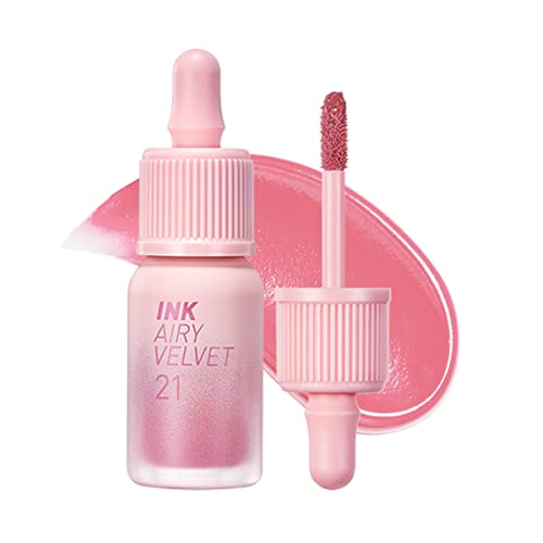 Peripera Ink Airy Velvet Lip Tint, Liquid Lip (0.14 fl oz, 021 FLUFFY PEACH) - Morena Vogue